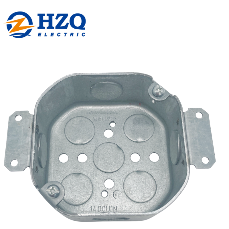 4" Octagon Drawn Boxes - 1-1/2” Deep 1/2" KO with NM Clamp with OW Ears(ZQ54151-OWR)